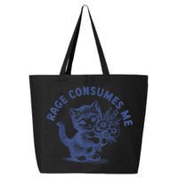 Rage Consumes Me Cat Flower Cute Kitty Cat Meme 25L Jumbo Tote
