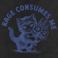 Rage Consumes Me Cat Flower Cute Kitty Cat Meme 25L Jumbo Tote