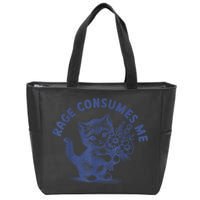 Rage Consumes Me Cat Flower Cute Kitty Cat Meme Zip Tote Bag