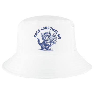 Rage Consumes Me Cat Flower Cute Kitty Cat Meme Cool Comfort Performance Bucket Hat