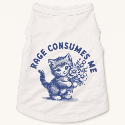 Rage Consumes Me Cat Flower Cute Kitty Cat Meme Doggie Tank