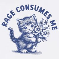 Rage Consumes Me Cat Flower Cute Kitty Cat Meme Cooling Performance Crew T-Shirt