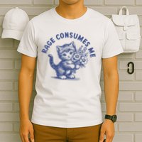 Rage Consumes Me Cat Flower Cute Kitty Cat Meme T-Shirt
