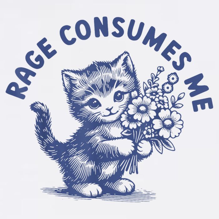 Rage Consumes Me Cat Flower Cute Kitty Cat Meme T-Shirt