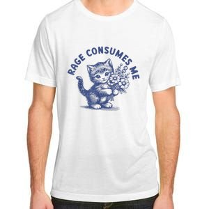 Rage Consumes Me Cat Flower Cute Kitty Cat Meme Adult ChromaSoft Performance T-Shirt