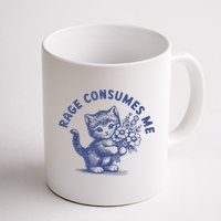 Rage Consumes Me Cat Flower Cute Kitty Cat Meme Mug