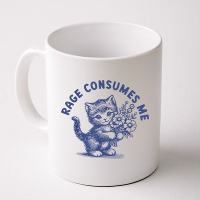 Rage Consumes Me Cat Flower Cute Kitty Cat Meme Mug