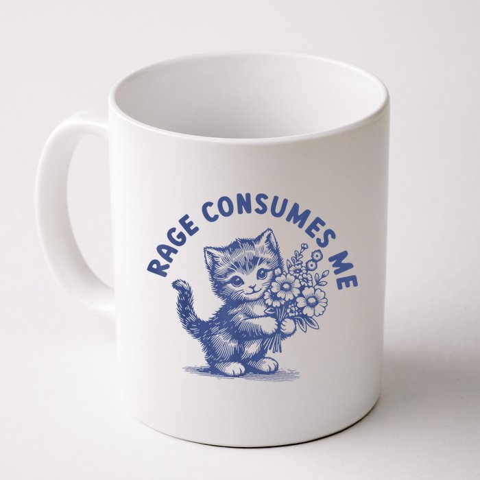 Rage Consumes Me Cat Flower Cute Kitty Cat Meme Mug