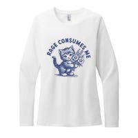 Rage Consumes Me Cat Flower Cute Kitty Cat Meme Womens CVC Long Sleeve Shirt