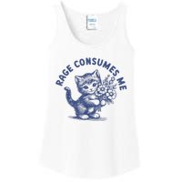 Rage Consumes Me Cat Flower Cute Kitty Cat Meme Ladies Essential Tank