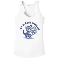 Rage Consumes Me Cat Flower Cute Kitty Cat Meme Ladies PosiCharge Competitor Racerback Tank