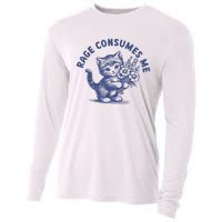 Rage Consumes Me Cat Flower Cute Kitty Cat Meme Cooling Performance Long Sleeve Crew