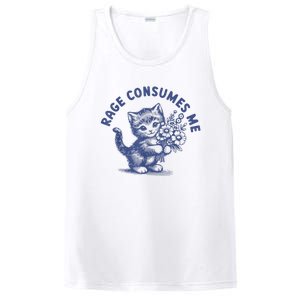 Rage Consumes Me Cat Flower Cute Kitty Cat Meme PosiCharge Competitor Tank