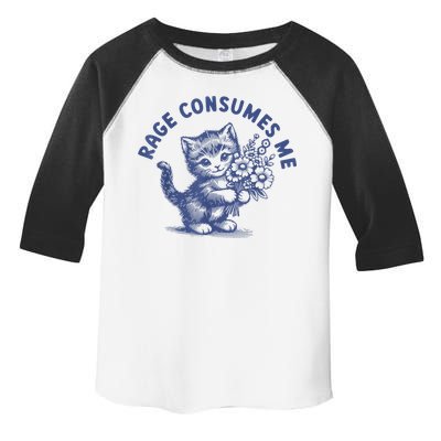Rage Consumes Me Cat Flower Cute Kitty Cat Meme Toddler Fine Jersey T-Shirt