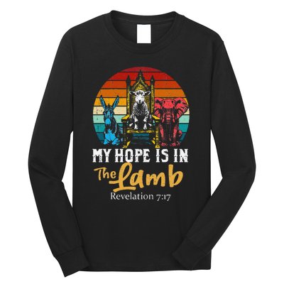 Retro Christian My Hope Is In Lamb Jesus Religious Scripture Long Sleeve Shirt