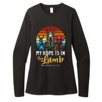 Retro Christian My Hope Is In Lamb Jesus Religious Scripture Womens CVC Long Sleeve Shirt