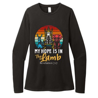 Retro Christian My Hope Is In Lamb Jesus Religious Scripture Womens CVC Long Sleeve Shirt