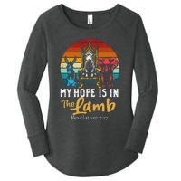 Retro Christian My Hope Is In Lamb Jesus Religious Scripture Women's Perfect Tri Tunic Long Sleeve Shirt