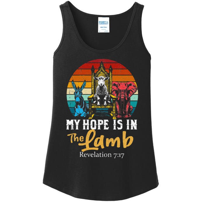 Retro Christian My Hope Is In Lamb Jesus Religious Scripture Ladies Essential Tank