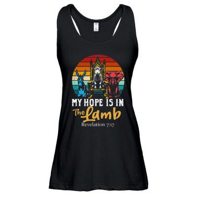 Retro Christian My Hope Is In Lamb Jesus Religious Scripture Ladies Essential Flowy Tank