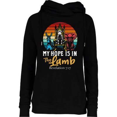 Retro Christian My Hope Is In Lamb Jesus Religious Scripture Womens Funnel Neck Pullover Hood