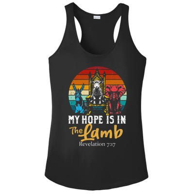 Retro Christian My Hope Is In Lamb Jesus Religious Scripture Ladies PosiCharge Competitor Racerback Tank