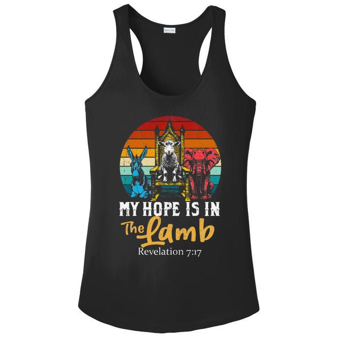 Retro Christian My Hope Is In Lamb Jesus Religious Scripture Ladies PosiCharge Competitor Racerback Tank