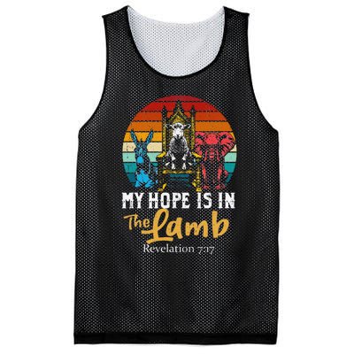 Retro Christian My Hope Is In Lamb Jesus Religious Scripture Mesh Reversible Basketball Jersey Tank