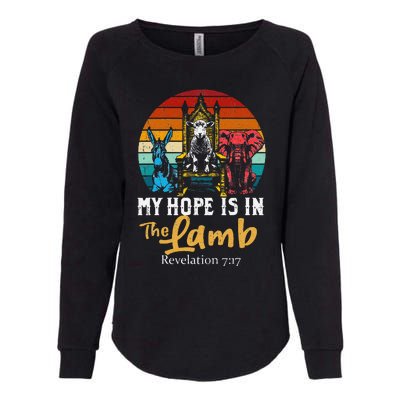 Retro Christian My Hope Is In Lamb Jesus Religious Scripture Womens California Wash Sweatshirt