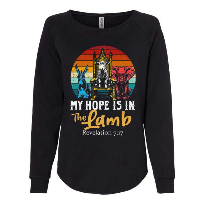 Retro Christian My Hope Is In Lamb Jesus Religious Scripture Womens California Wash Sweatshirt