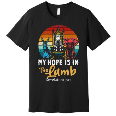 Retro Christian My Hope Is In Lamb Jesus Religious Scripture Premium T-Shirt