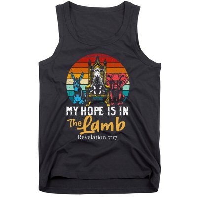 Retro Christian My Hope Is In Lamb Jesus Religious Scripture Tank Top