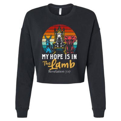 Retro Christian My Hope Is In Lamb Jesus Religious Scripture Cropped Pullover Crew