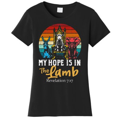 Retro Christian My Hope Is In Lamb Jesus Religious Scripture Women's T-Shirt