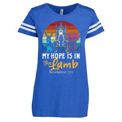 Retro Christian My Hope Is In Lamb Jesus Religious Scripture Enza Ladies Jersey Football T-Shirt