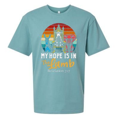 Retro Christian My Hope Is In Lamb Jesus Religious Scripture Sueded Cloud Jersey T-Shirt