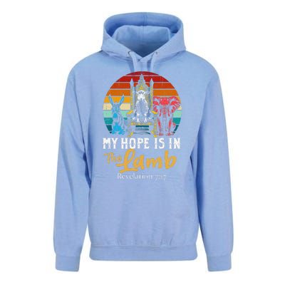 Retro Christian My Hope Is In Lamb Jesus Religious Scripture Unisex Surf Hoodie