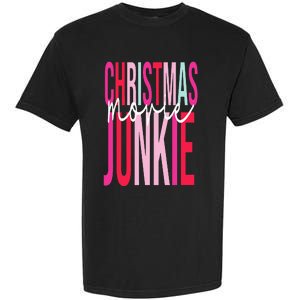 Retro Christmas Movie Junkie Funny Matching Xmas Trees Garment-Dyed Heavyweight T-Shirt