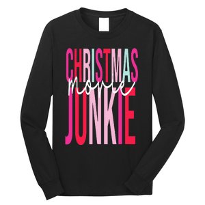 Retro Christmas Movie Junkie Funny Matching Xmas Trees Long Sleeve Shirt