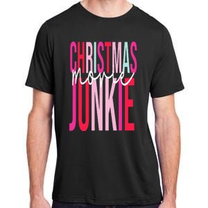 Retro Christmas Movie Junkie Funny Matching Xmas Trees Adult ChromaSoft Performance T-Shirt