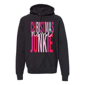 Retro Christmas Movie Junkie Funny Matching Xmas Trees Premium Hoodie