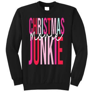 Retro Christmas Movie Junkie Funny Matching Xmas Trees Tall Sweatshirt