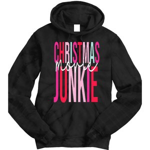 Retro Christmas Movie Junkie Funny Matching Xmas Trees Tie Dye Hoodie