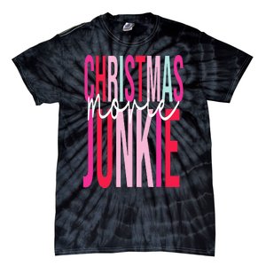 Retro Christmas Movie Junkie Funny Matching Xmas Trees Tie-Dye T-Shirt