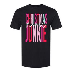 Retro Christmas Movie Junkie Funny Matching Xmas Trees Softstyle CVC T-Shirt