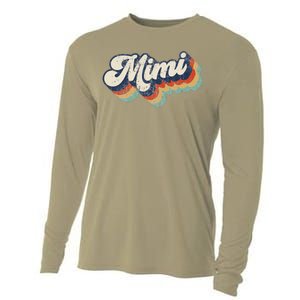 Retro Cute Mimi For Grandma Best Mimi Ever Mother's Day Cooling Performance Long Sleeve Crew