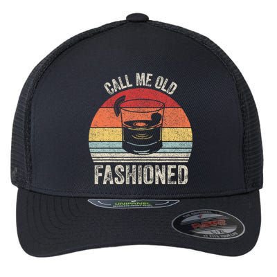 Retro Call Me Old Fashioned Whiskey Wisconsin Flexfit Unipanel Trucker Cap