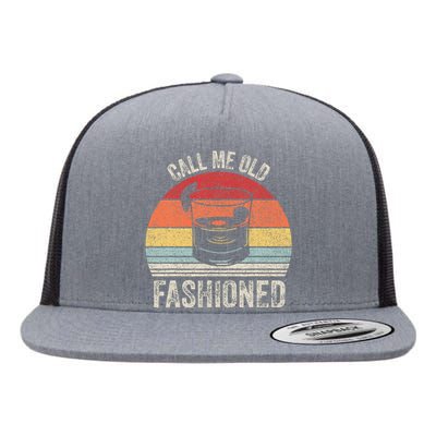 Retro Call Me Old Fashioned Whiskey Wisconsin Flat Bill Trucker Hat