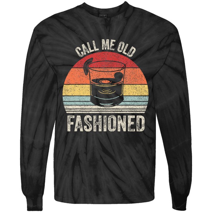 Retro Call Me Old Fashioned Whiskey Wisconsin Tie-Dye Long Sleeve Shirt