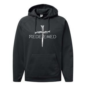 Redeemed Cross Nails Christian Apparel Christian Performance Fleece Hoodie